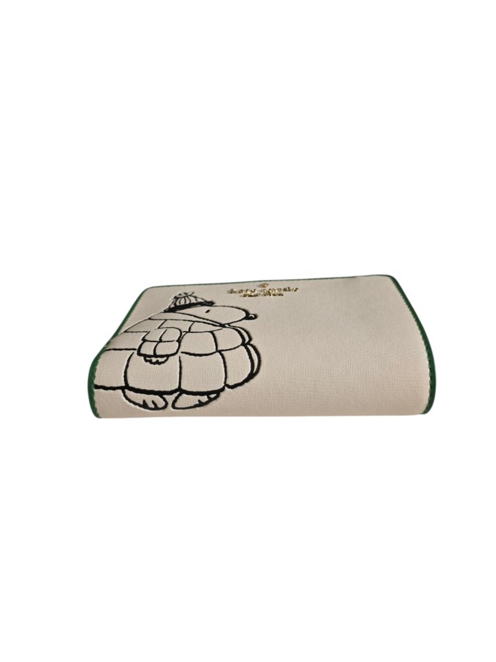 NWT Kate Spade x Peanuts Snoopy Medium Bifold Wallet KM584 White Green Leather - Picture 8 of 10